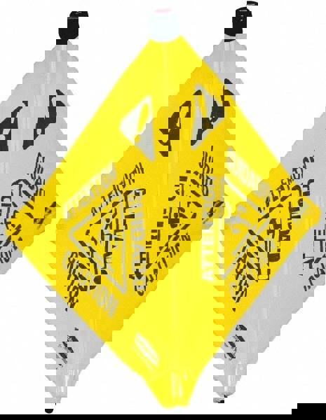 Multilingual Pop-Up Safety Cone, 3-Sided, Fabric, 21 X 21 X 20, Yellow